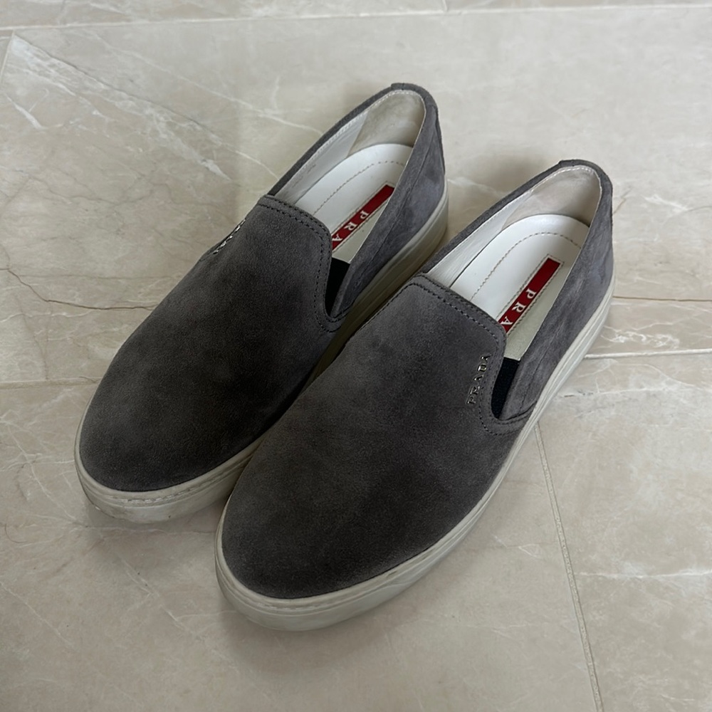 Prada suede slides